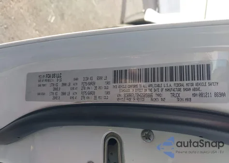 2017 Ram 1500 Big Horn 4X4 5'7 Box from USA, damaged, VIN 3C6RR7LT2HG505886